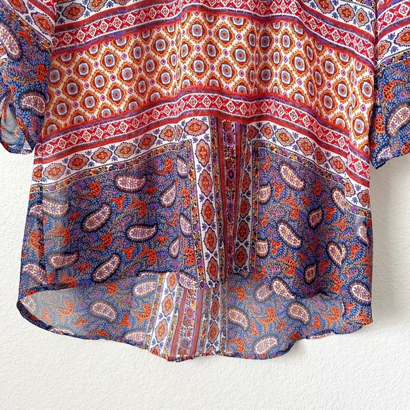 Fig and Flower | Boho Mixed Print Tunic Top Size Small - Picture 4 of 10